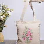 Apples Multicolored Embroidered Cotton Tote Bag